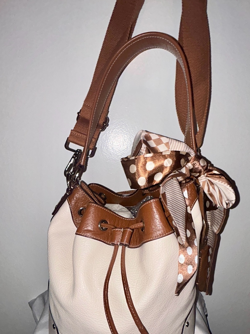 Coach Mickie Drawstring Spectator Bucket Bag.  Pebble Leather, EUC Vintage - Picture 10 of 12